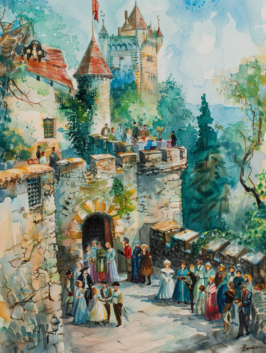 A fancy wedding at the castle walls