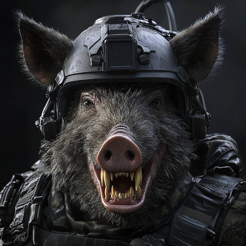 A fierce boar in Call of Duty attire