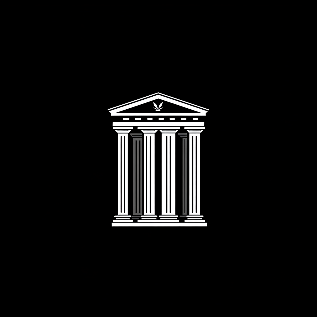 A financial firm logo inspired by Greek architecture.