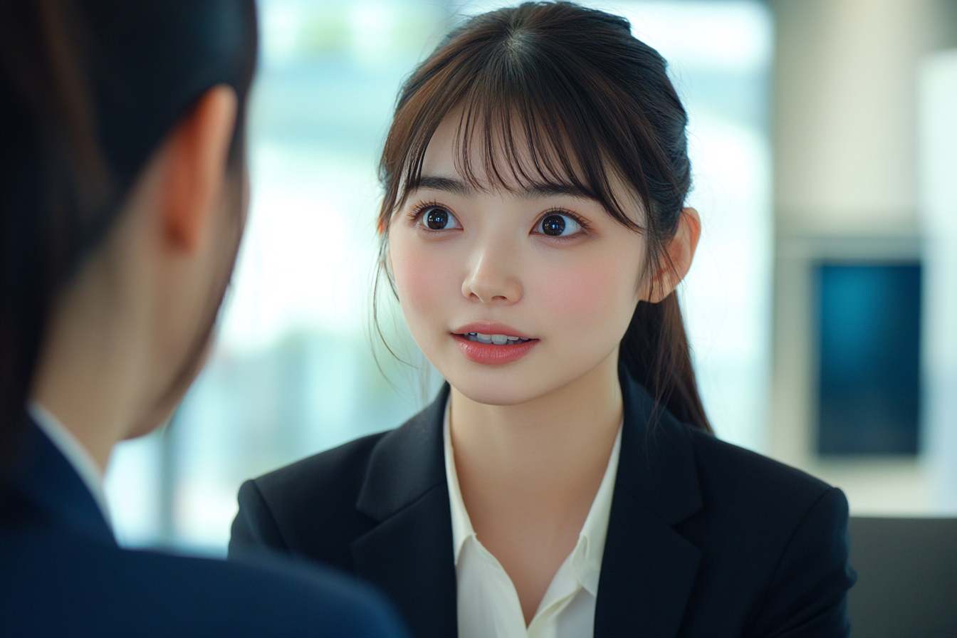 A friendly Japanese woman in a business meeting