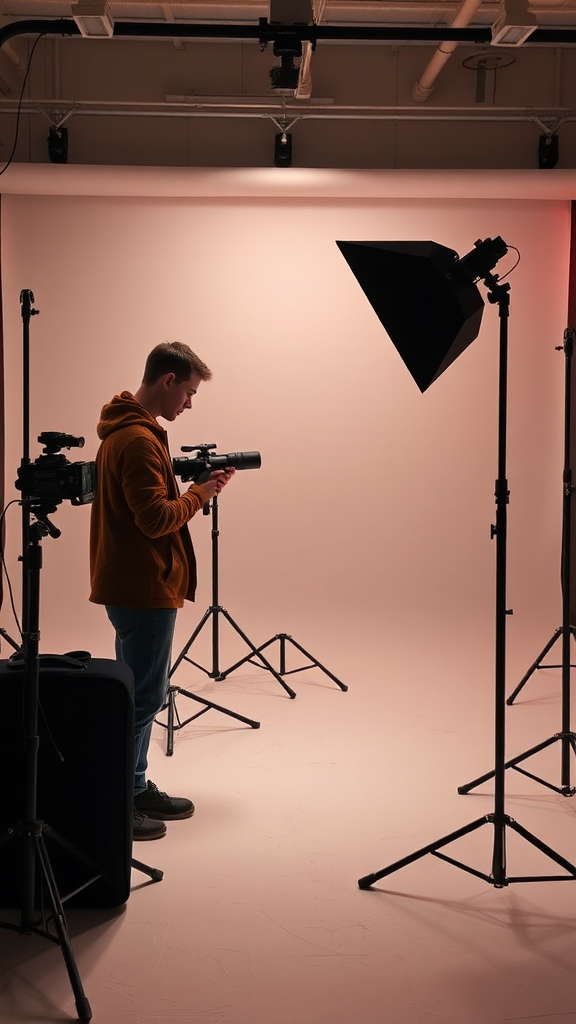 A fun Y2K-themed photoshoot in a studio.