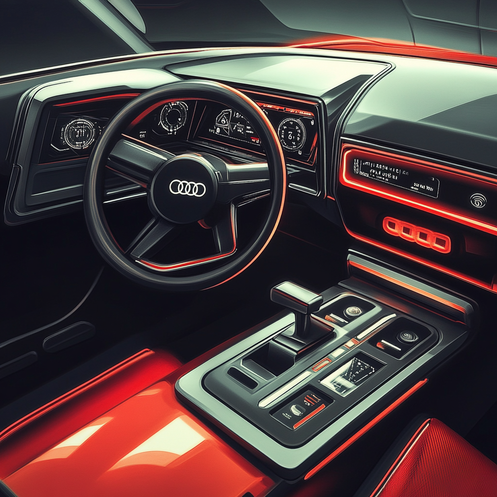 A futuristic reimagined interior of first-generation Audi TT.