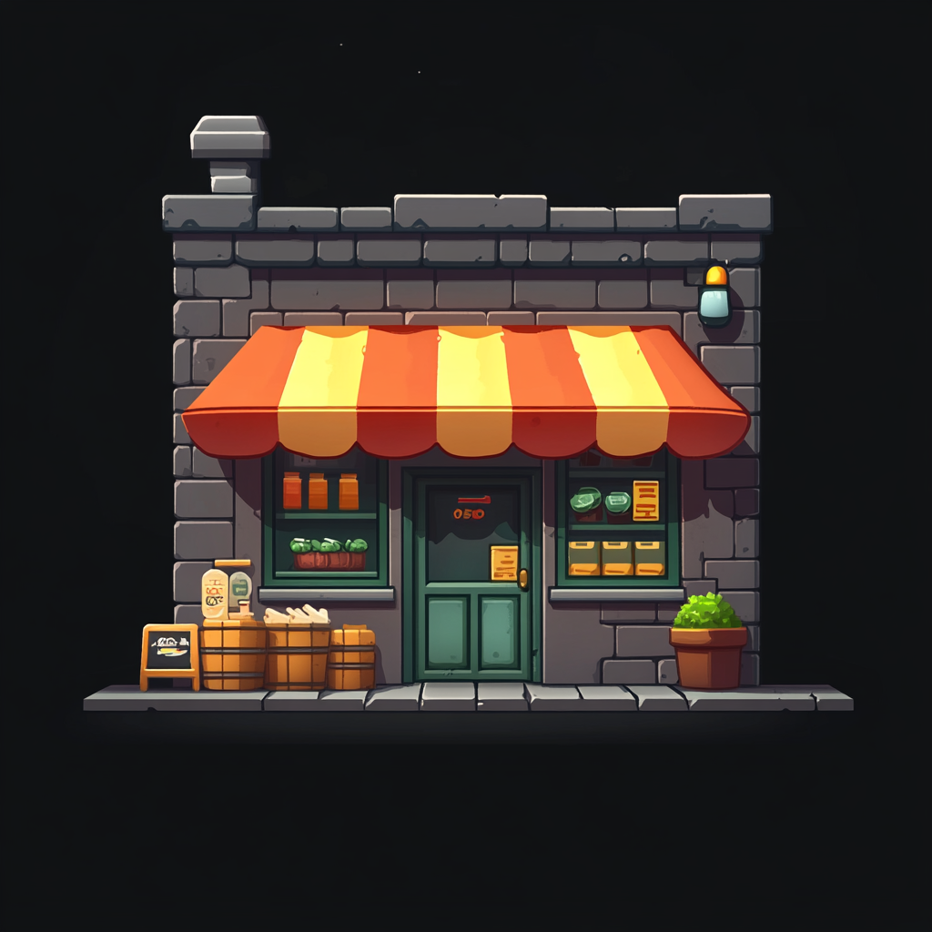 A game storefront icon in cartoon style