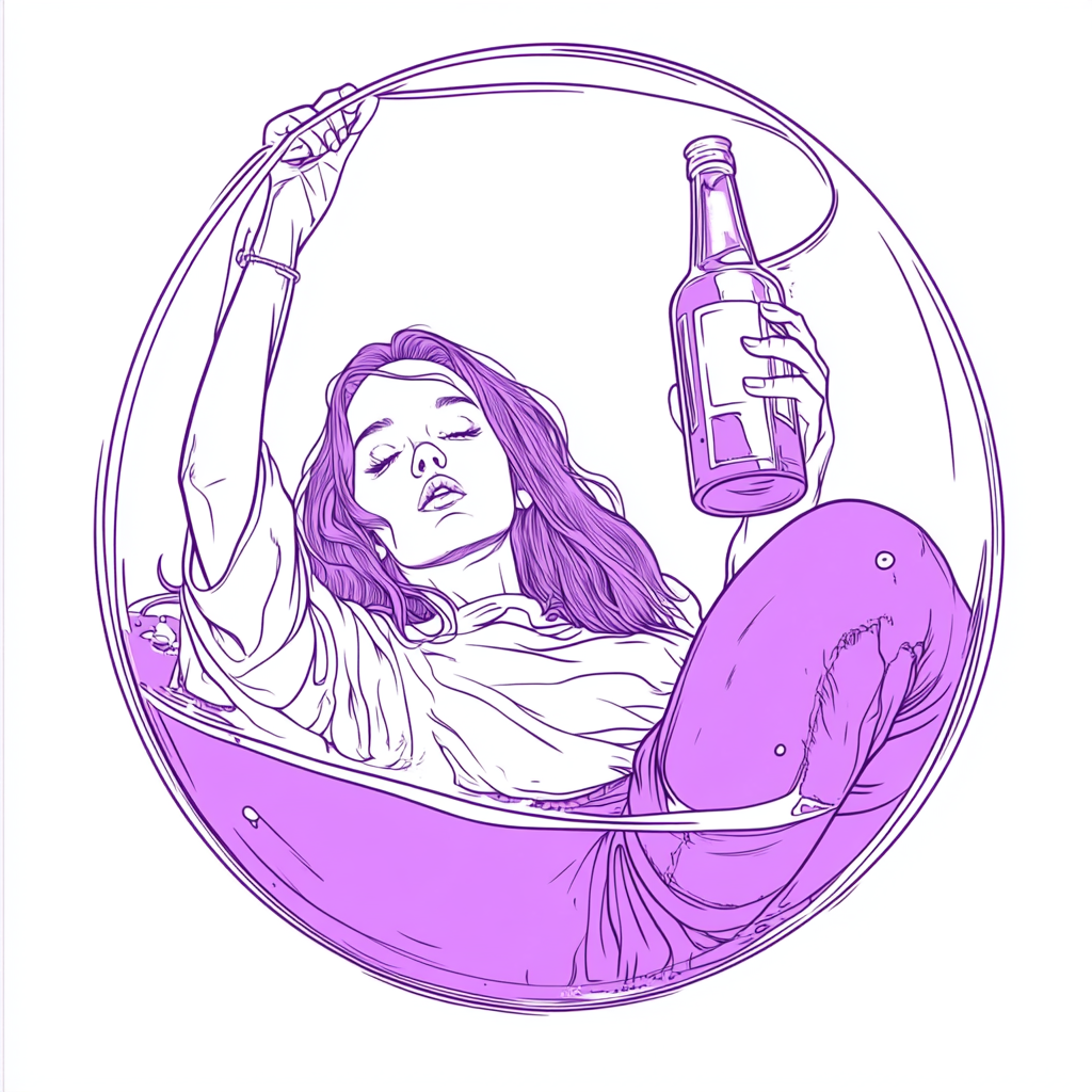 A girl sleeping in a glass cup