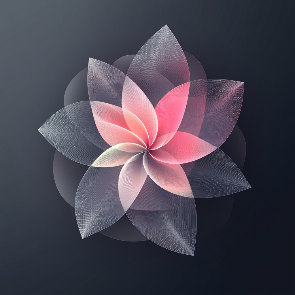 A gradient geometric flower in Blend Tool style