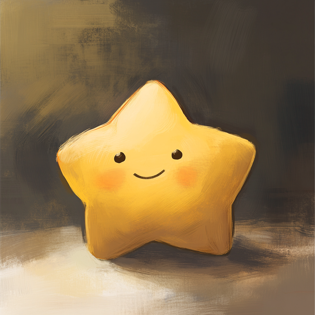 A happy, chubby yellow star-shaped balloon