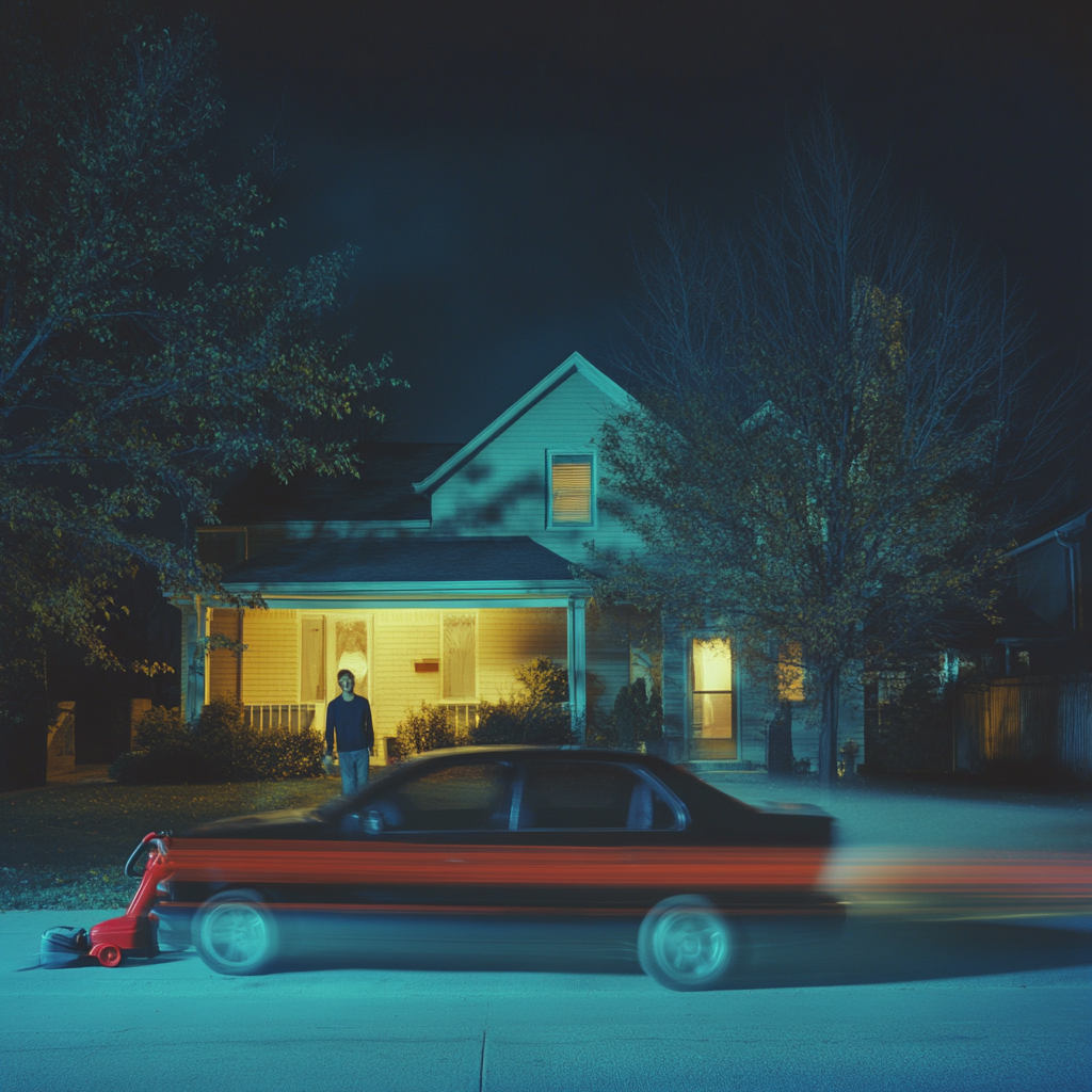 A happy man with car and house portrait.