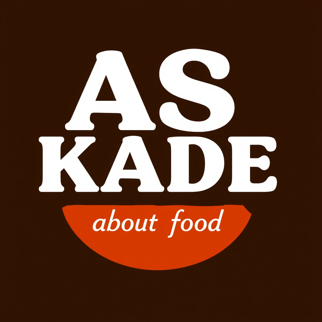 A logo for AS KADE serving delicious food.