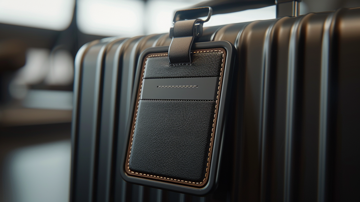 A luxury luggage tag with sustainable material.