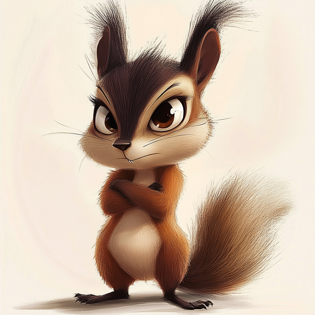 Illustration of a mischievous squirrel