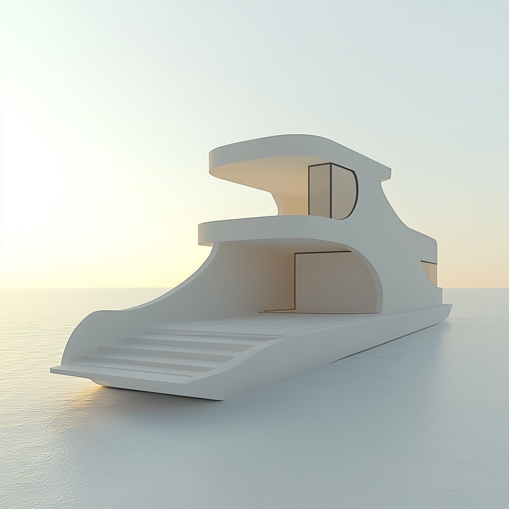 A modern 20 meter boat with contemporary design.