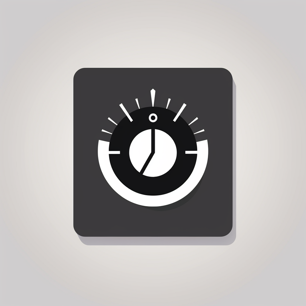 A modern black and white digital interface icon