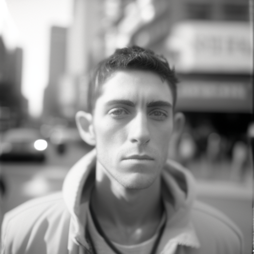 A portrait of a beautiful boy in NYC streets.