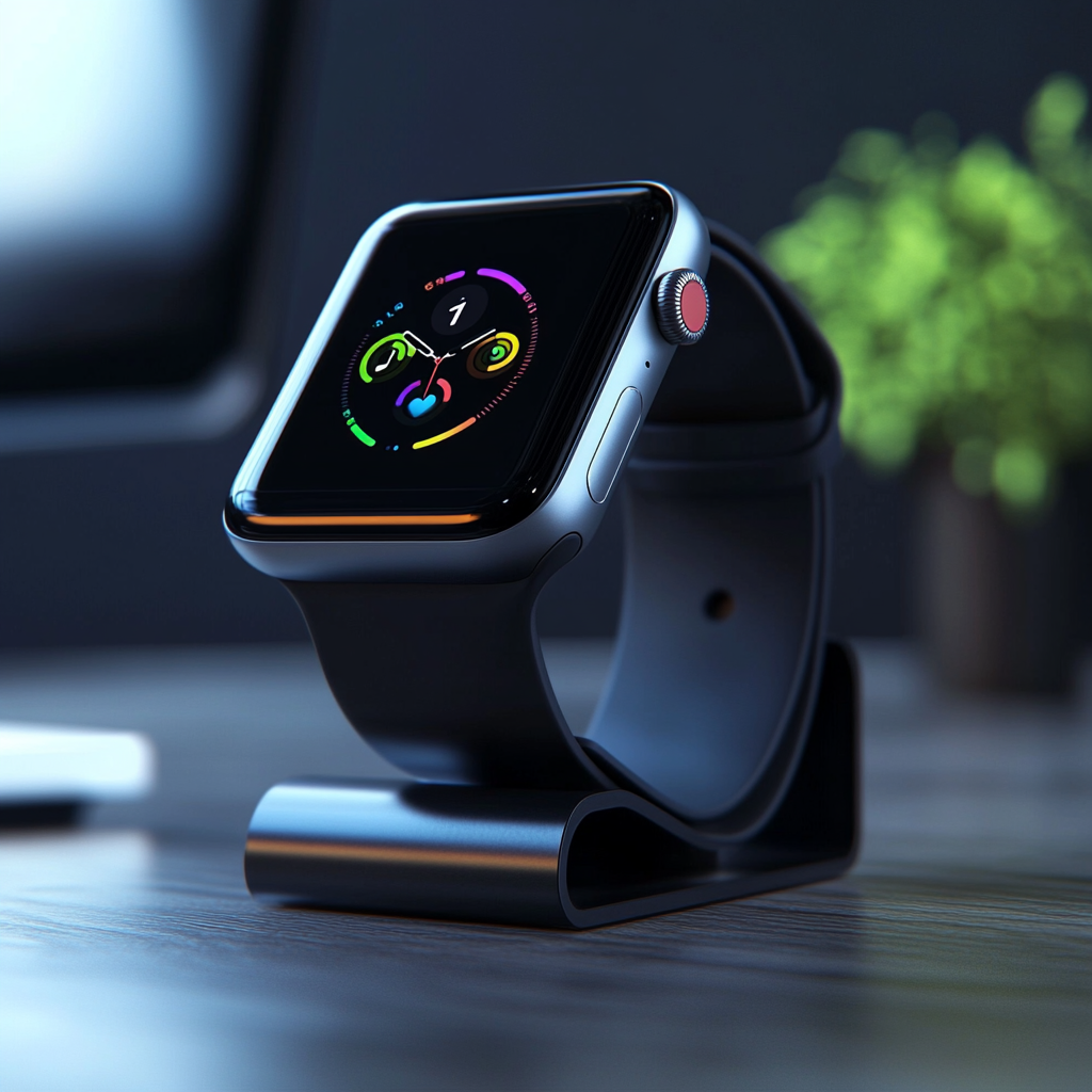 A realistic stand for showcasing Apple Watch.