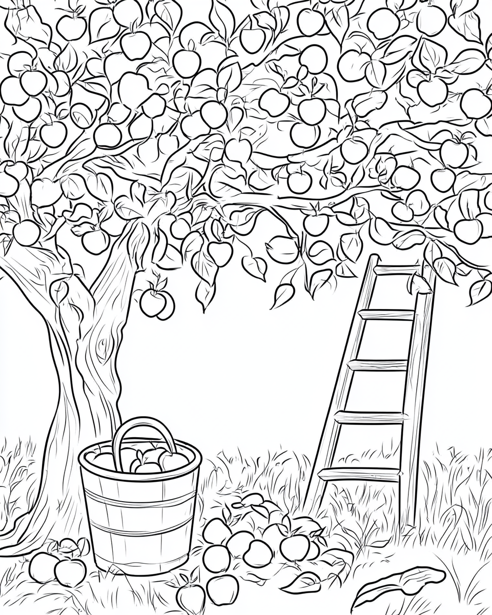 A simple apple tree for coloring.