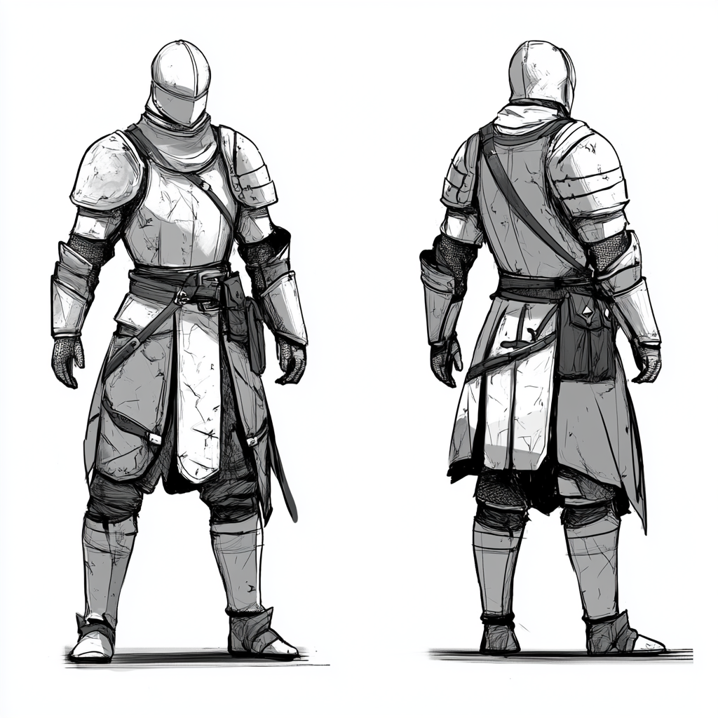 A simple design of a 16th-century mage warrior