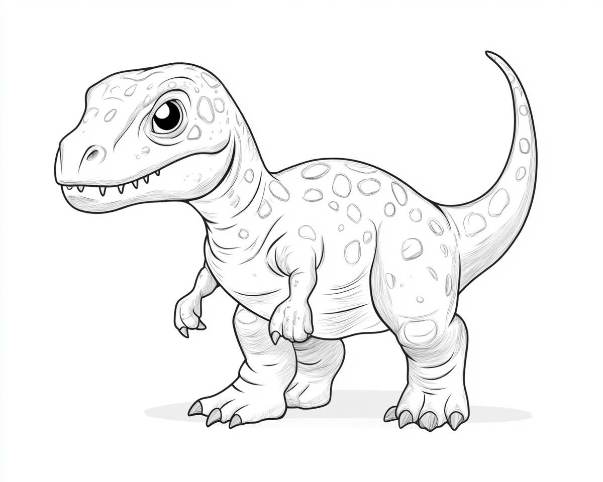 A simple dinosaur coloring page for kids.