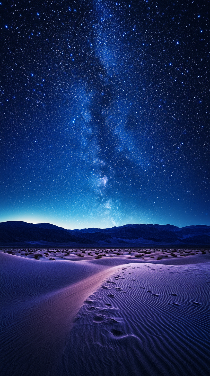 A sky full of stars above sandy Mesquite Flats.