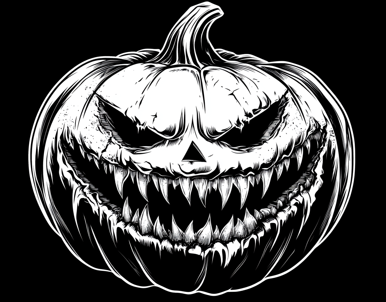 A spooky pumpkin stencil for spray painting