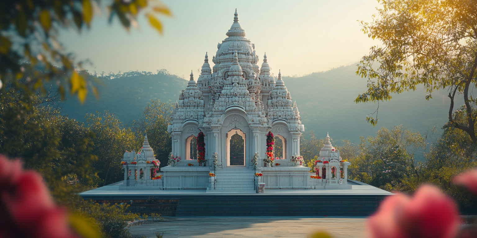 A stunning white Indian temple captured beautifully. 