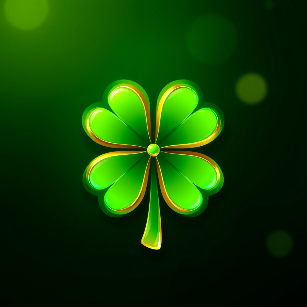 A stylish 4-leaf clover logo for Luckymall.