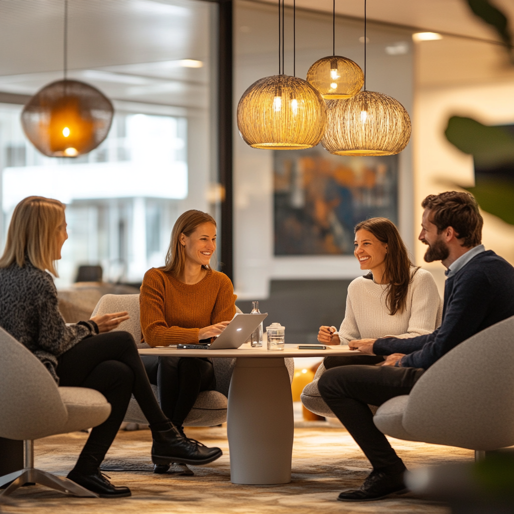 A successful collaboration in a modern meeting room.