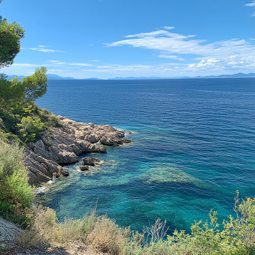 A sunny day in the Mediterranean Sea.