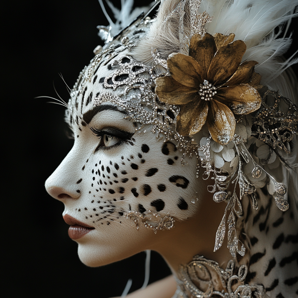 A surreal fusion of leopard and human essence