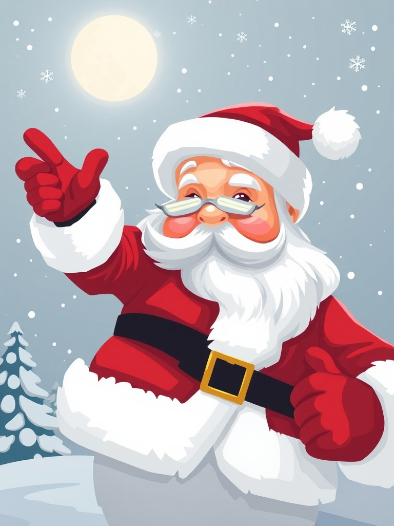 A vector image of Santa Claus.