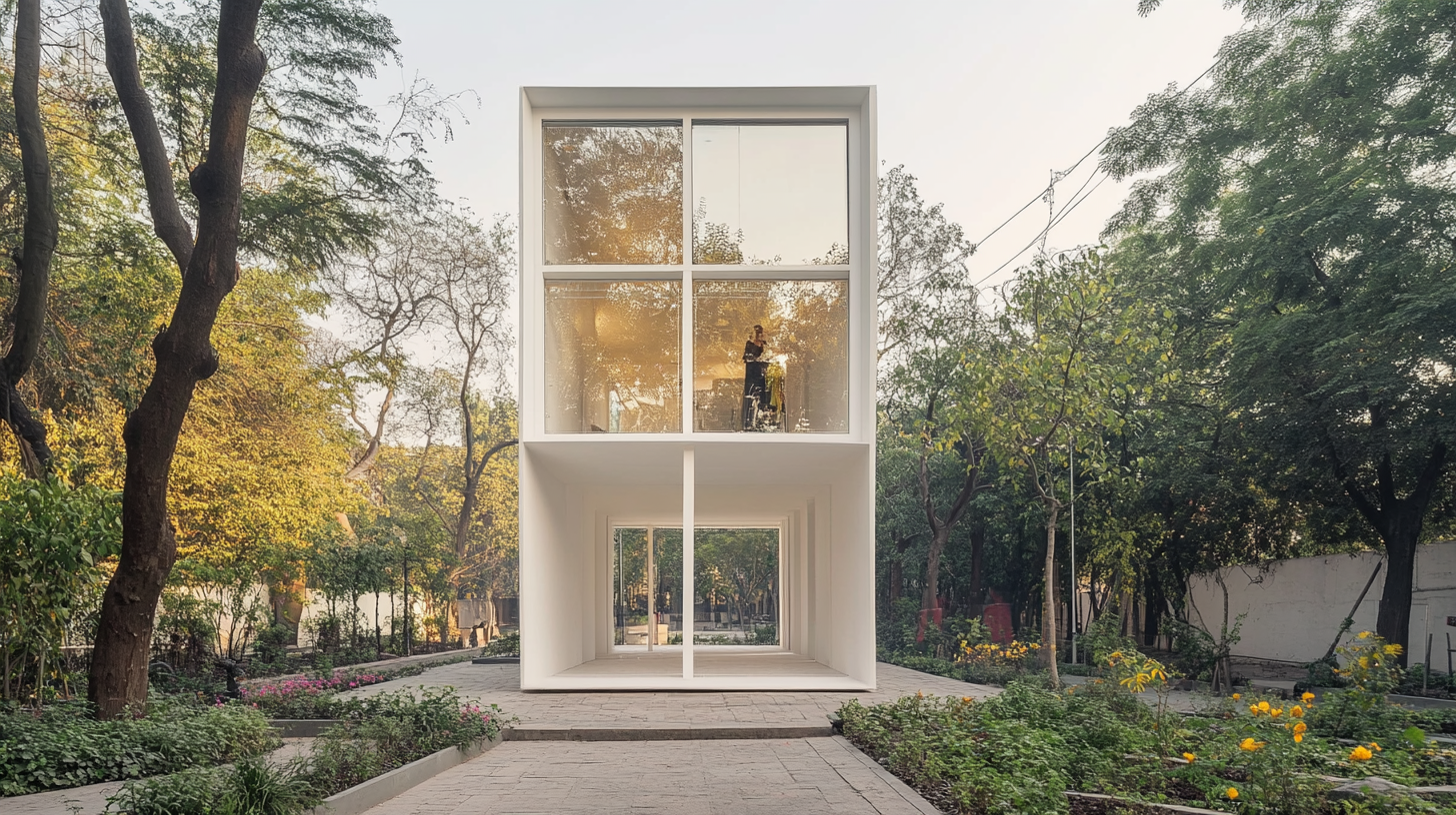 A white tower in Mexico City at dawn