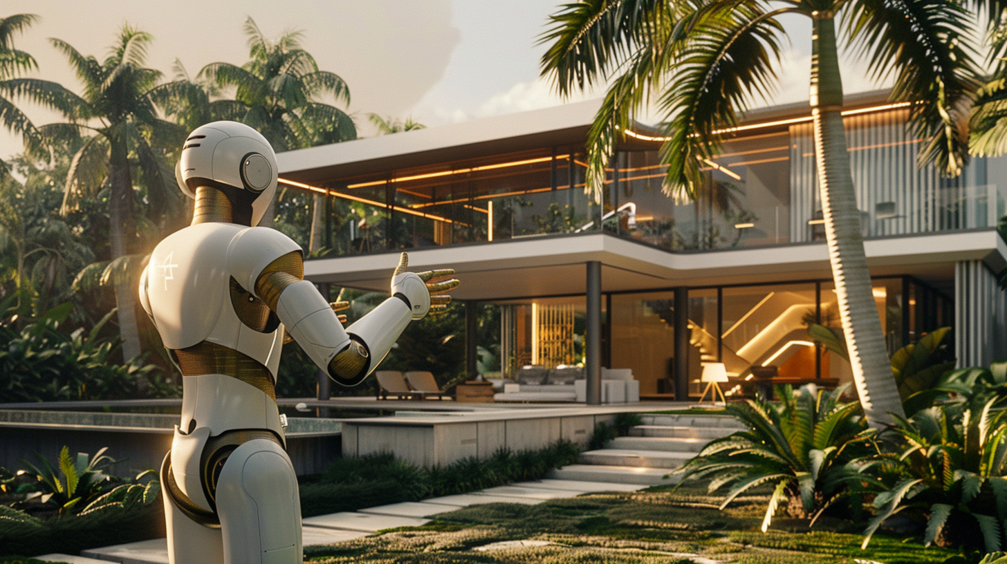 AI Call Bot showcasing modern luxury villa