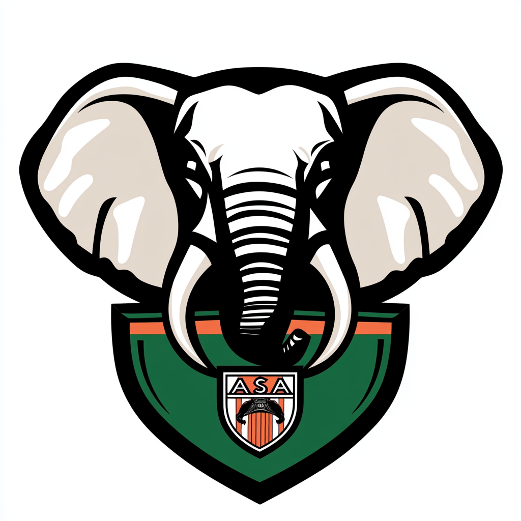 AJSA Football Team Logo with Elephant Symbol