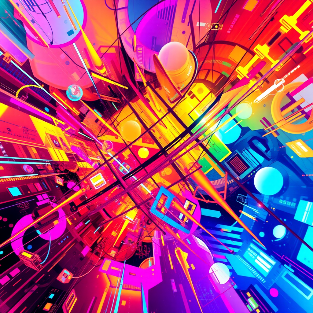 Abstract Bright Colors in a Futuristic Image