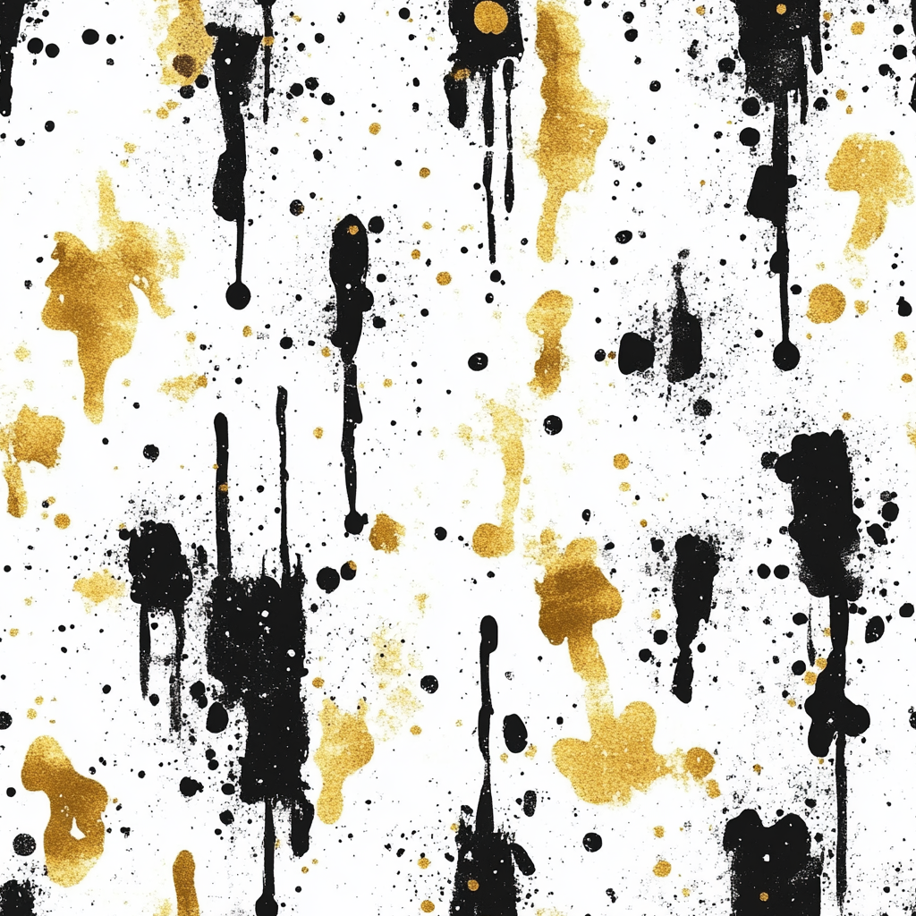 Abstract Cotton Pattern with Gold Splashes