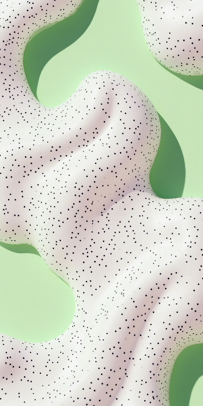 Abstract cloud-shaped fluffy meringue on mint green background.