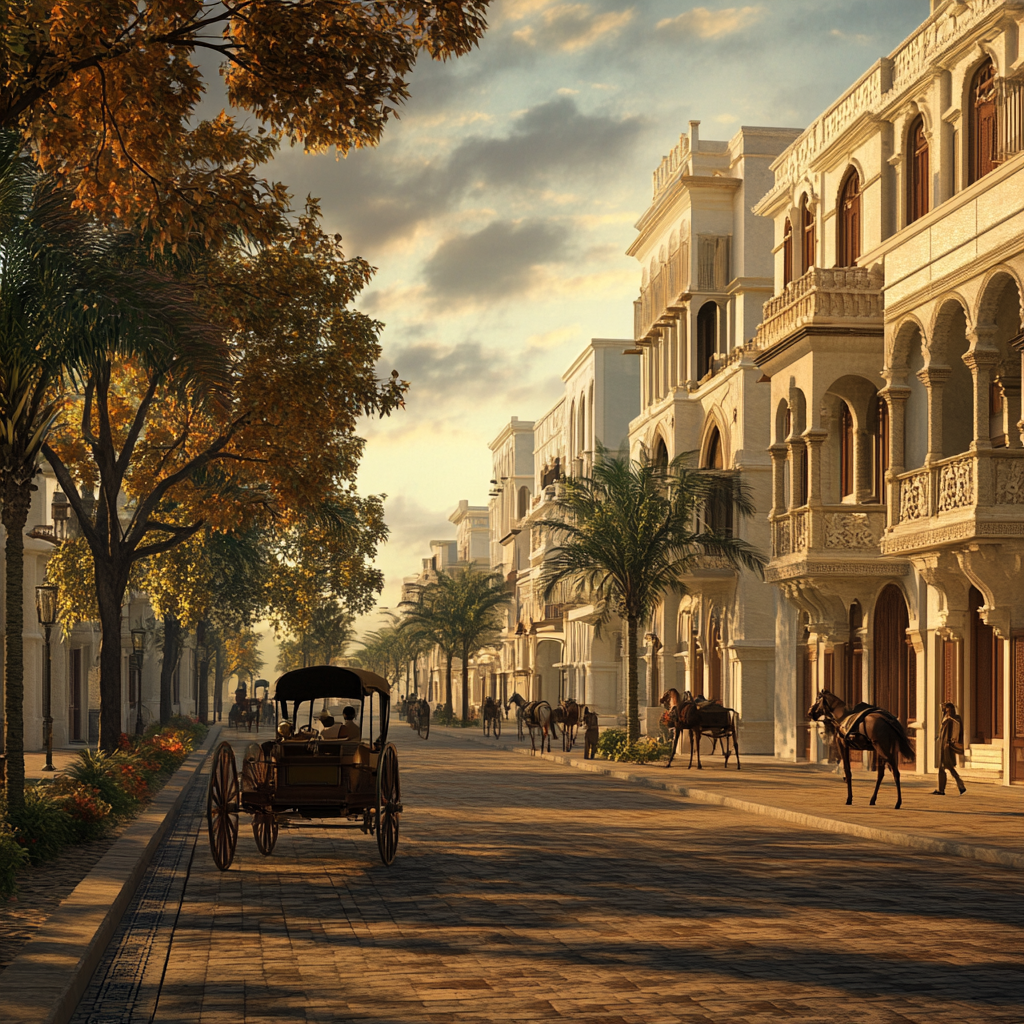 Abu Dhabi in the 1900s: Photographic, realistic city view