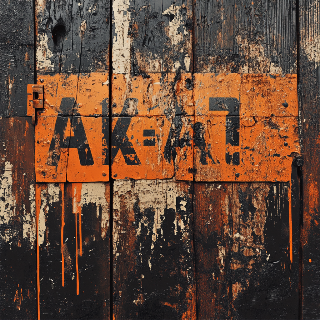 Aesthetic wooden crate design with 'AK-47' stenciled text.