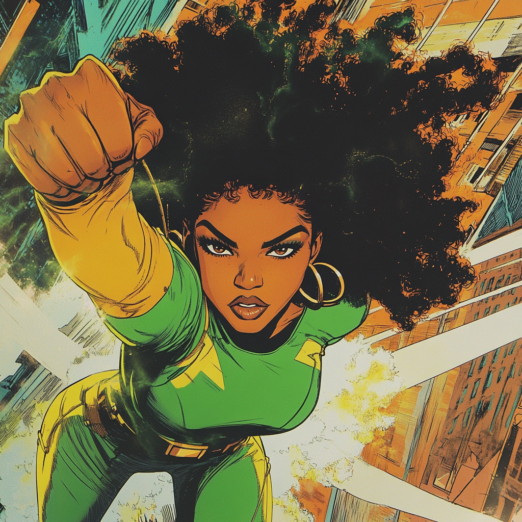 African American Superhero Saves Women with Superpowers