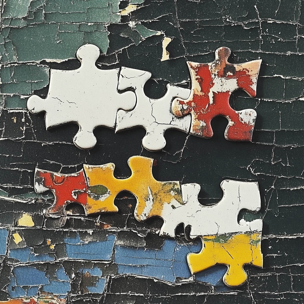 Album Cover: Jigsaw Puzzle & Torn Photo Missing Piece