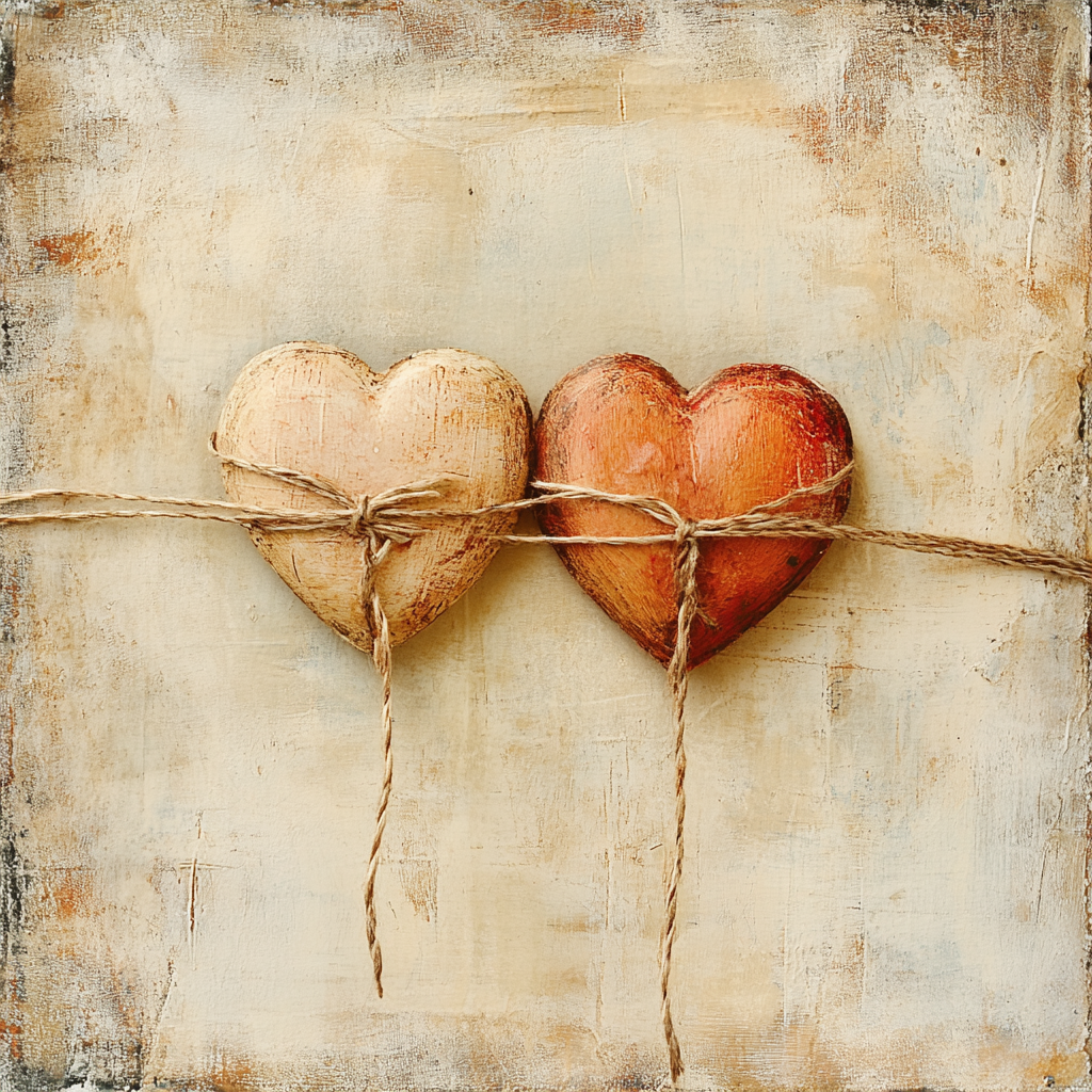 Album Cover: Two Hearts Intertwined with Delicate Ribbon