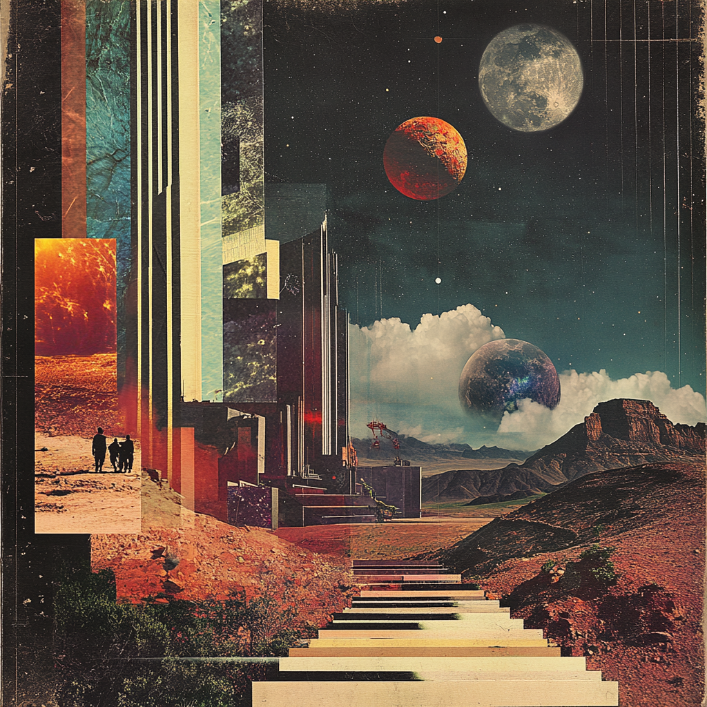 Album cover with layered imagery collage representing 'Visualize Reality'