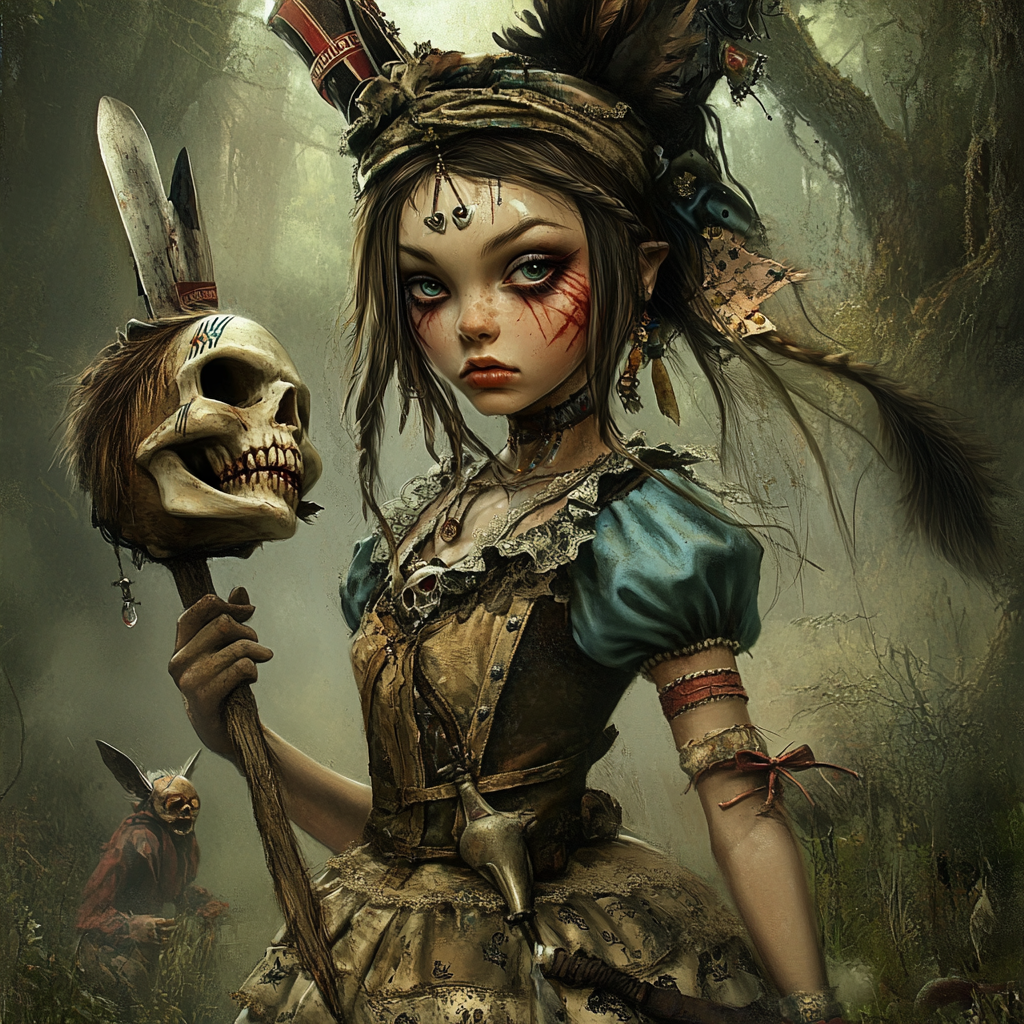 Alice in Wonderland as an Indian Warrior