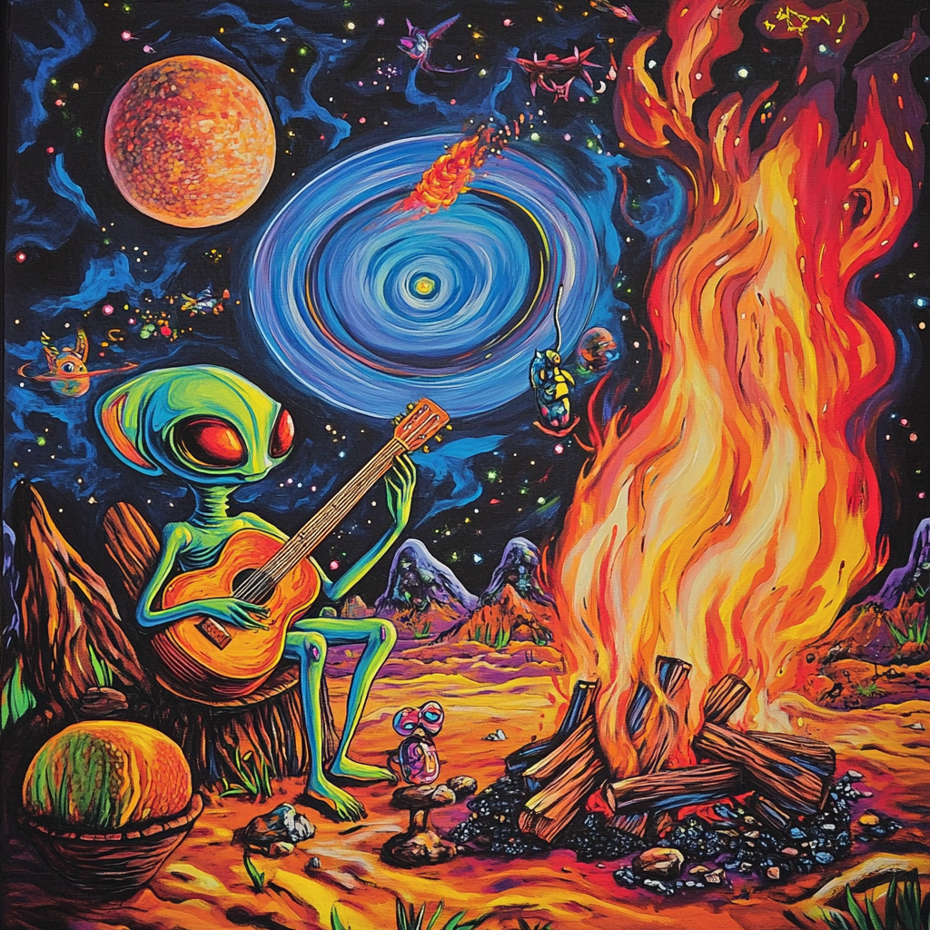 Alien's Space Campfire Guitar Jam