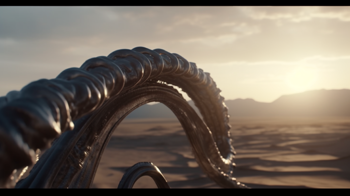 Alien Tentacle in Desert Sunset