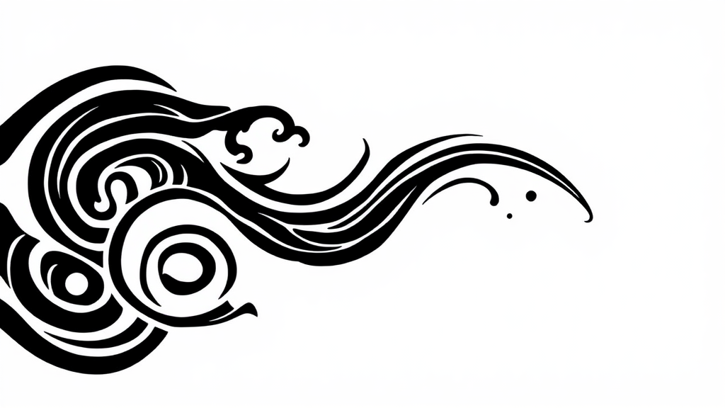 An Abstract Water Illustration in Maori Style