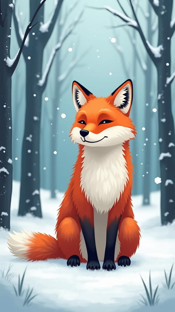 An Anime Fox in Snowy Field Book Cover