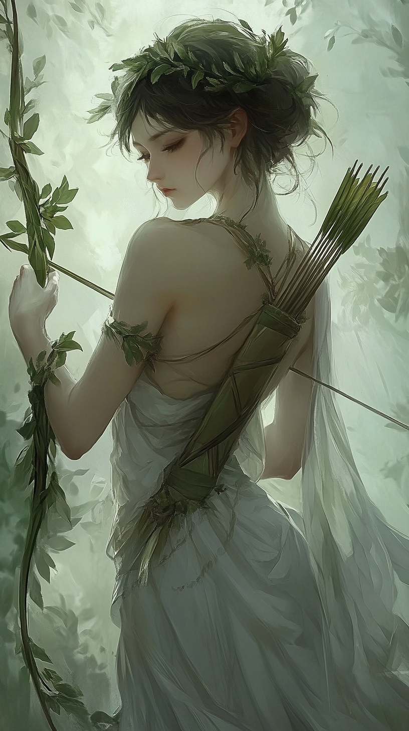 An Athletic Artemis with Laurel Leaves