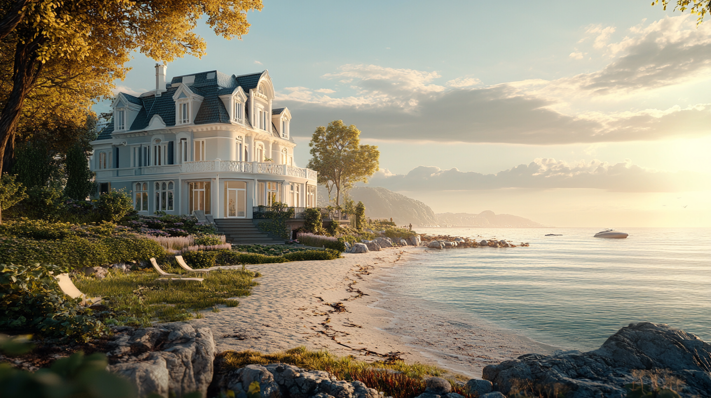 An Elegant House by the Beach, Peaceful Setting