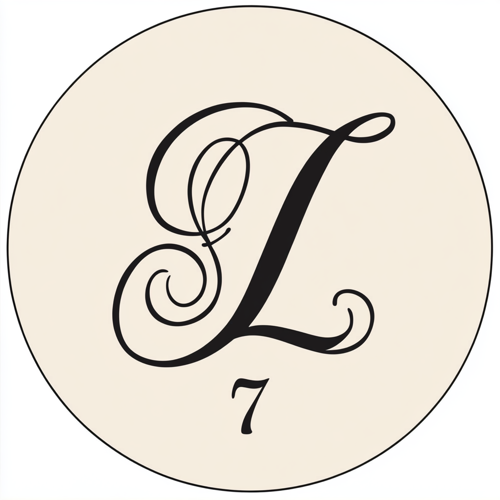 An Elegant Monogram Design featuring 'Lobenstein' and '7'