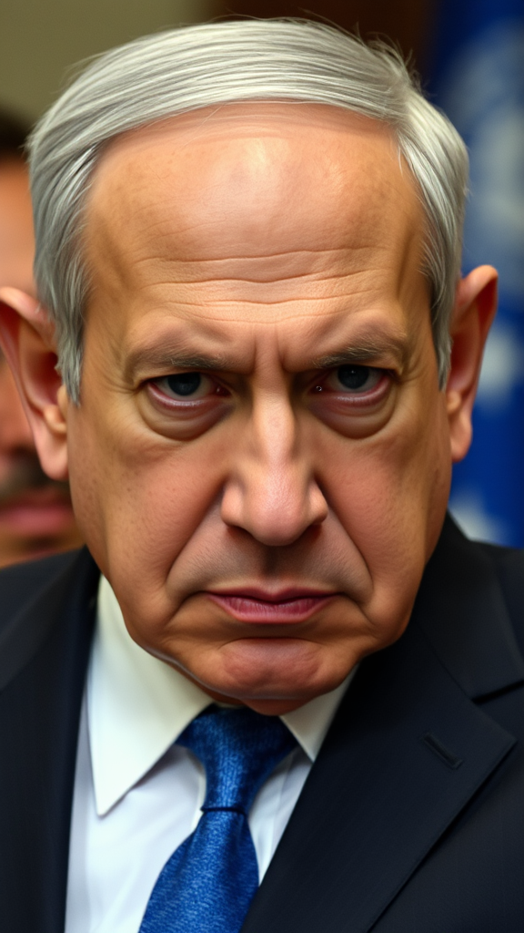 An angry Benjamin Netanyahu.